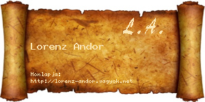 Lorenz Andor névjegykártya